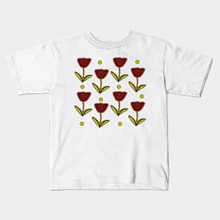 Berry Tulip Pattern Kids T-Shirt
